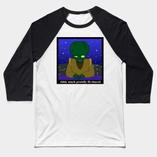 Drunken Alien News Anchor Baseball T-Shirt